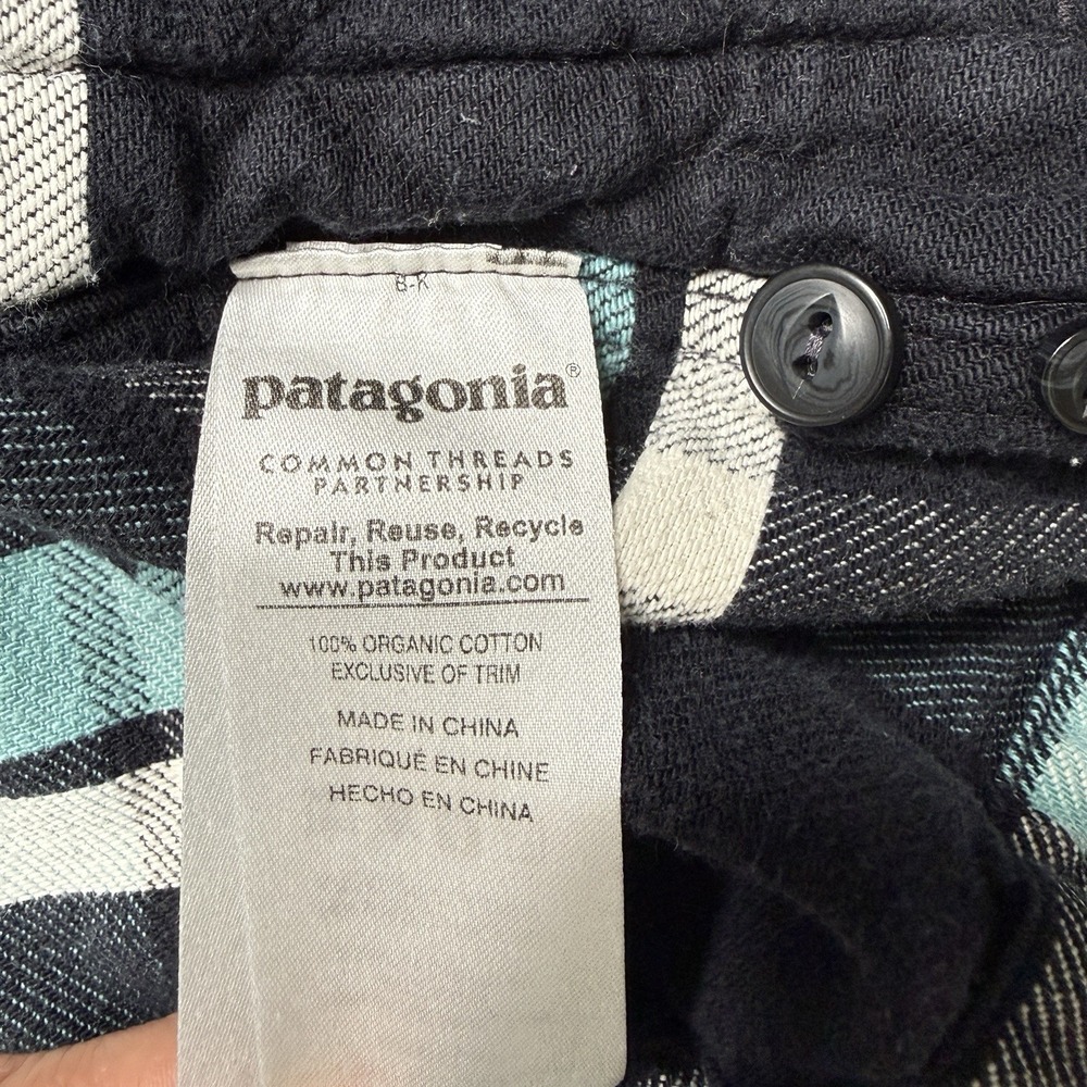 Patagonia Women Long‎ Sleeve Blue Plaid Button Front Shacket - Picture 8 of 9